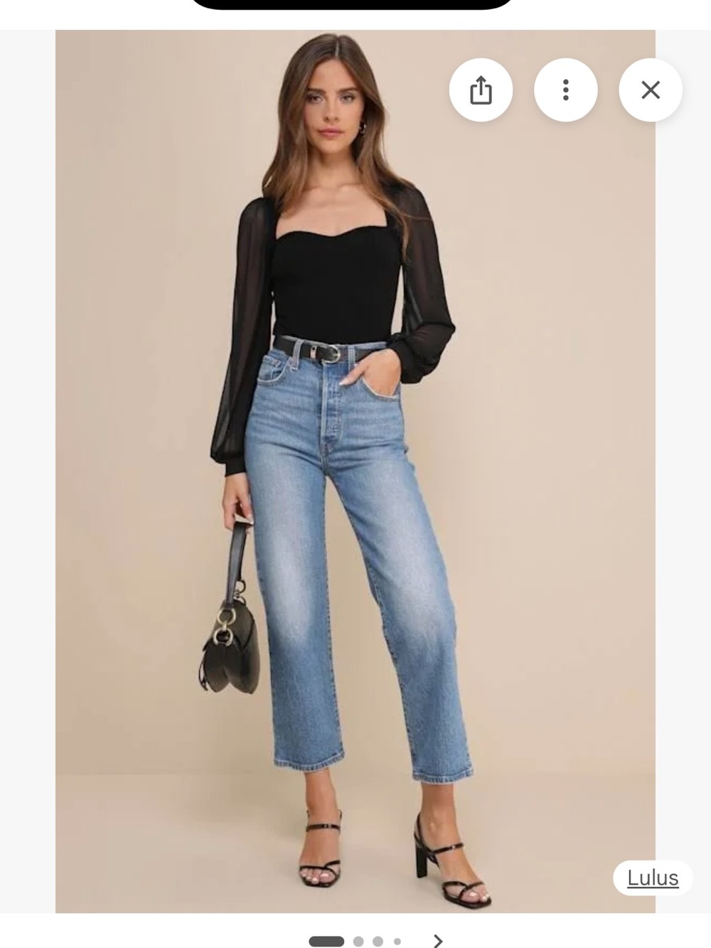 Lulus Ribbed Balloon Sleeve Bodysuit